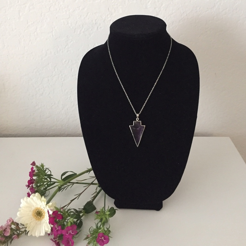 Amethyst Stone Arrowhead Necklace